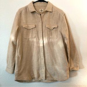 Marine Layer Beige Button Down Shirt Jacket (Medium)
